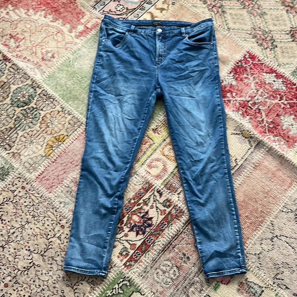 Universal Standard Seine Skinny Jeans Distressed Blue Size 18L.